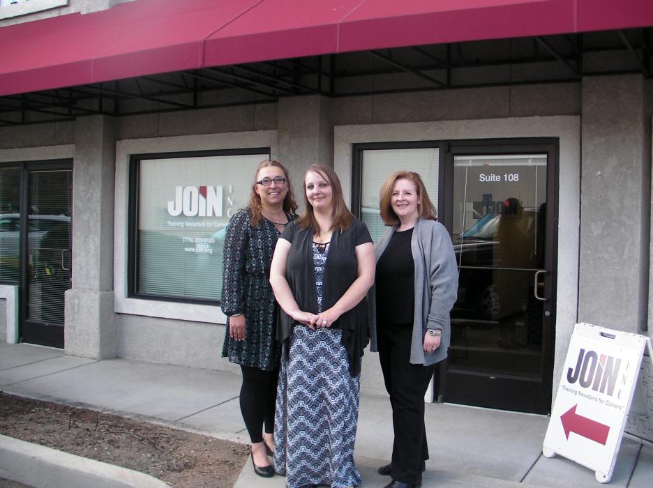 L to R: Augusta Hinton, Casey Noblit and JOIN, Inc., Regional Branch Manager Denise Castle at the new Carson City location.
