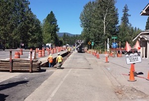 Streetscape and water-quality project at Kings Beach continues. Photo courtesy of Caltrans
