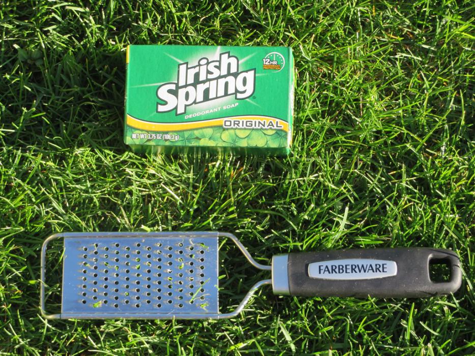Irish Spring Soap and cheese grater. Photo by Elaine Quilici
