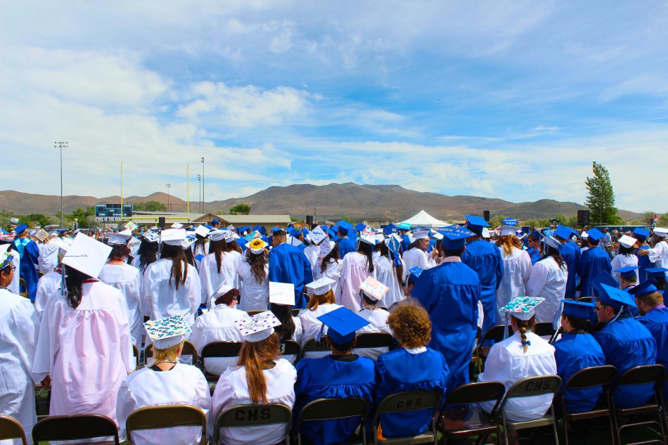 Principal, Tasha Fuson complimented the class of 2015 on their creativity and artwork on their graduation caps.