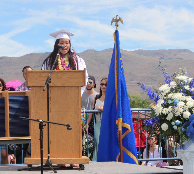 Valedictorian, Jessica Basa gives her speech about making the best of and living in the present moment.