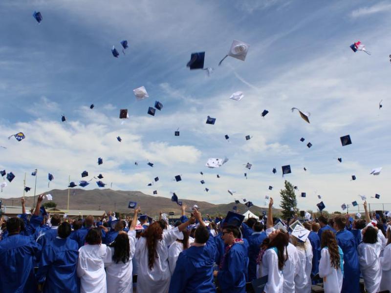 Caps flew into the air as the class of 2015 was presented