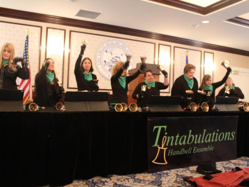 The Tintabulations start off their performance at the Governor's Mansion with "Western Entrance!"