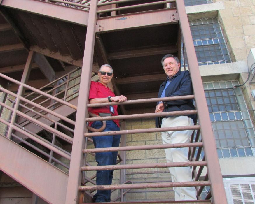 Former Nevada Director of Corrections Glen Whorton (left) and AD 40 Assemblyman P.K. O’Neill at the Nevada State Prison.