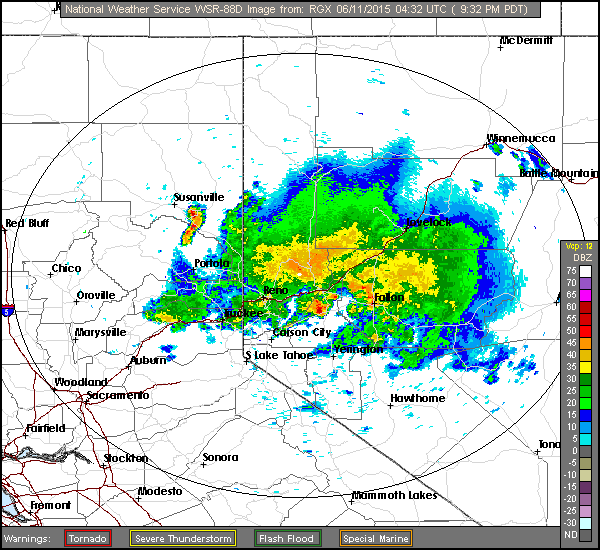 This radar image was taken at 9:32 p.m.