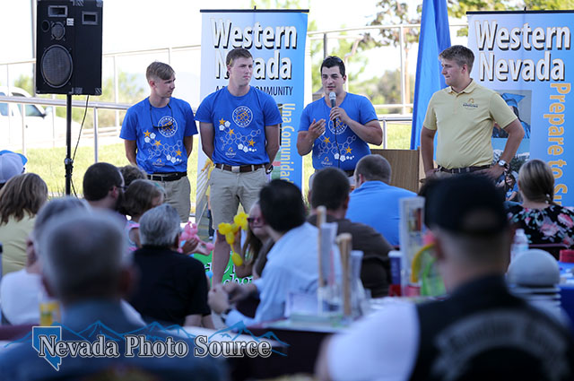 From left, Cody Houston, Jarrod Wagner, Karl Ochs and Kyle Marpe answer questions during the Journey of Hope event at WNC.