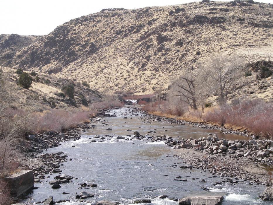 File photo of East Carson River below the broken dam. Photo by Elaine Quilici