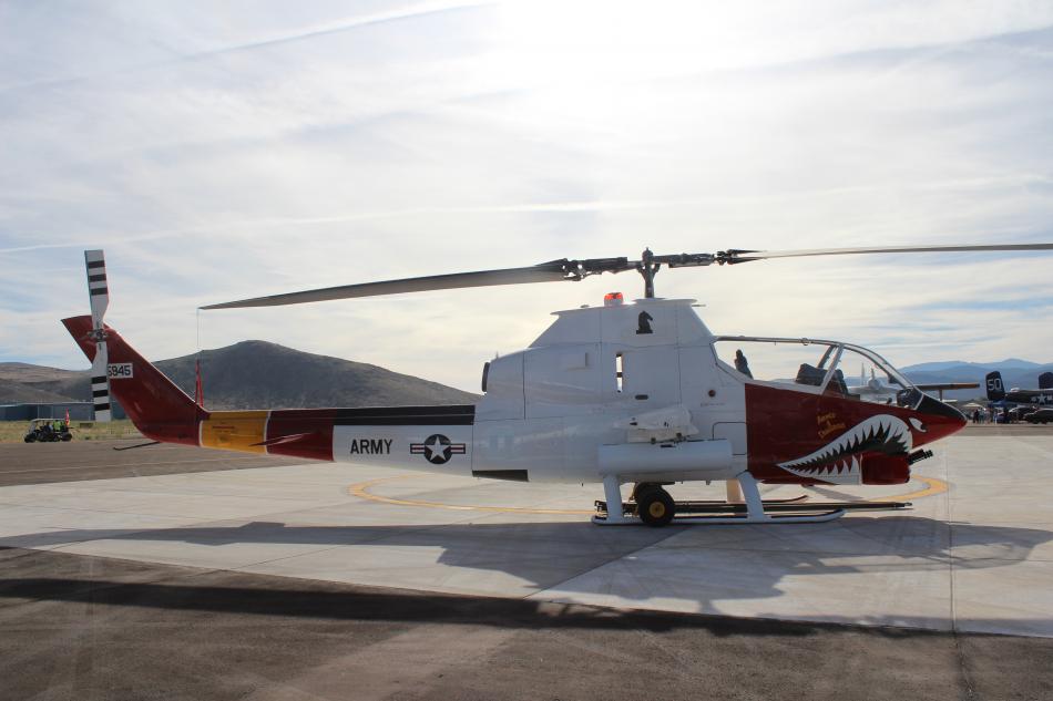 A plane sits center stage after a flight around Carson City