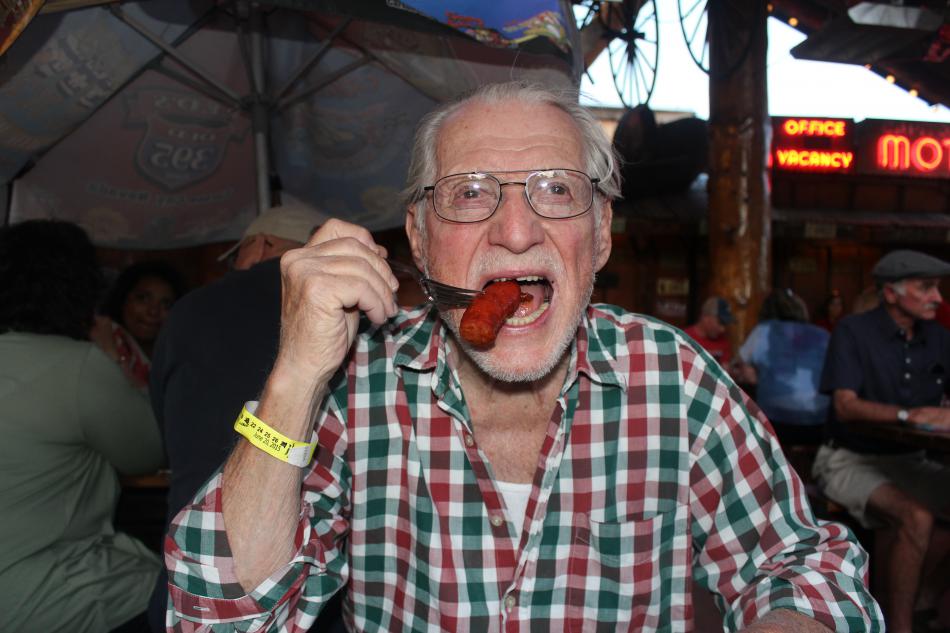 At Reds Old 395 Grill, guests were served sausage, a brisket sandwhich and baked beans