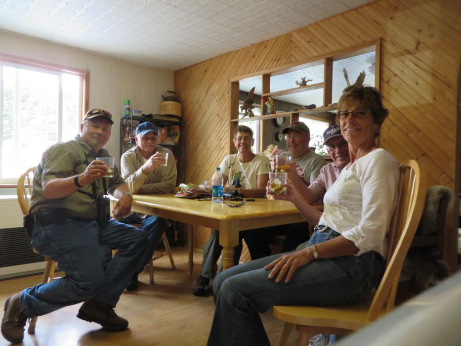 The gang, left to right: Kirk Jensen, Denis Ryan, Susan and Barry Drury, all of the Yukon, plus Don and Elaine Quilici.