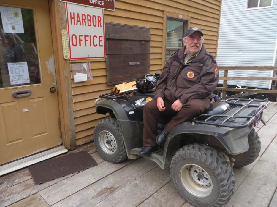 The Village Public Safety officer on his patrol ATV. Photo by Elaine Quilici