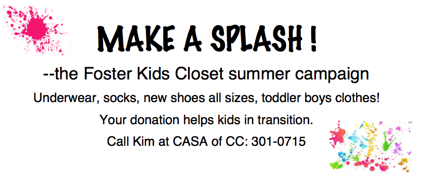Call 301-0715 to donate clothing to Foster Kids