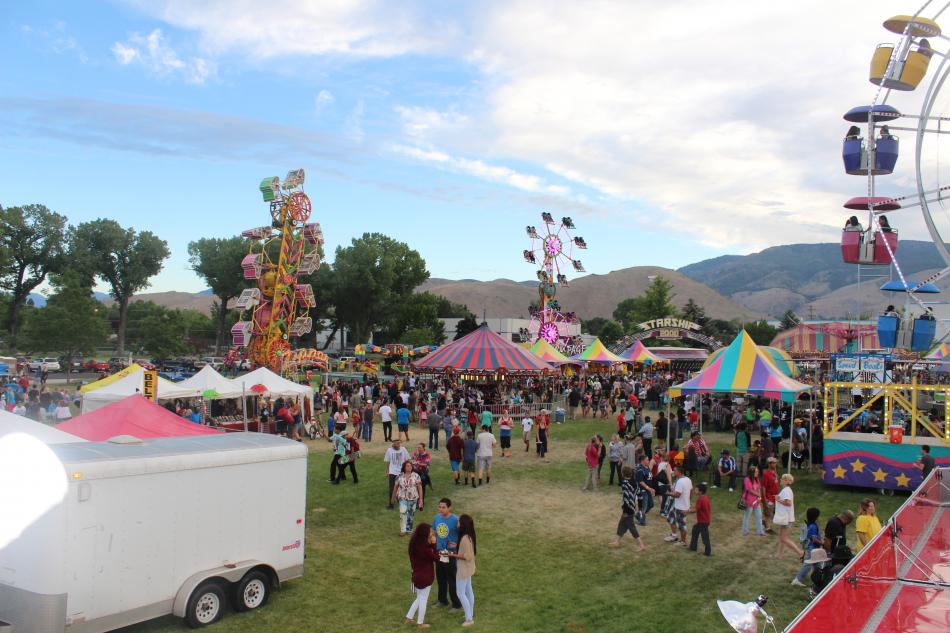 After enjoying carnival food and rides, guests settled down to watch the firework show.
