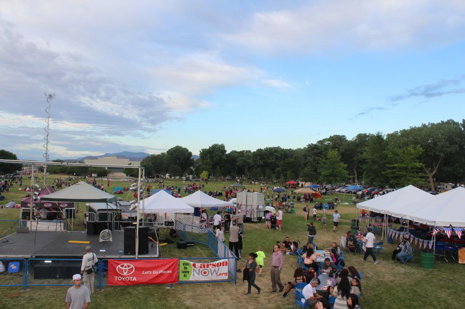 Magic 95.5 FM broadcast live from the carnival and firework show.
