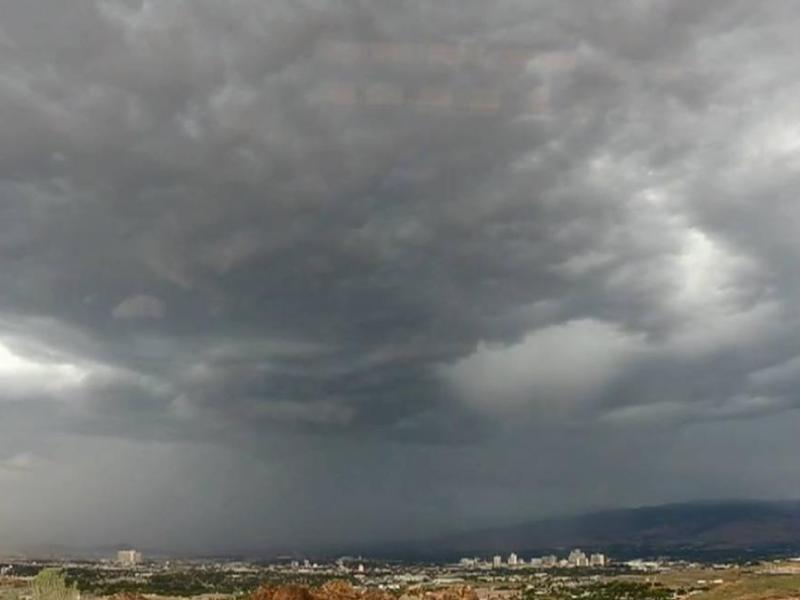 Photo of Tuesday's storm over Reno by the National Weather Service.