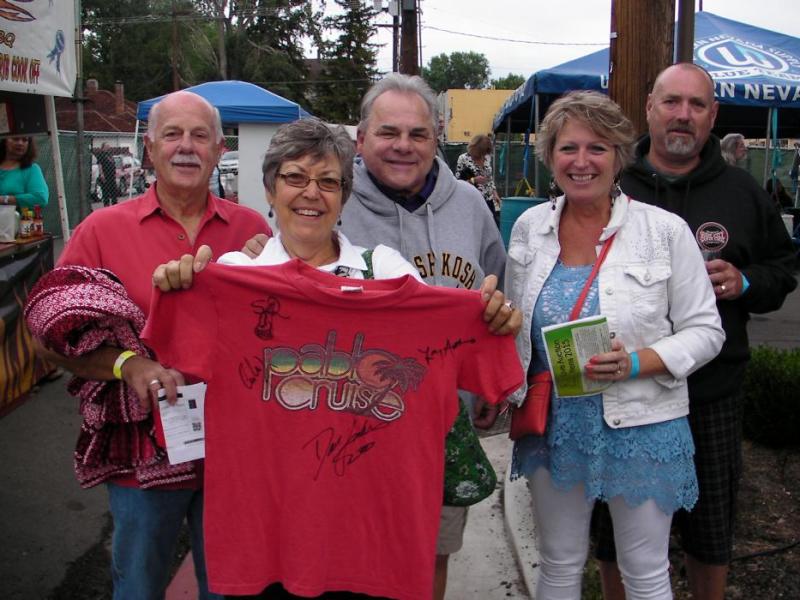 L to R: Ron Ward, Carol Oros, of Oswego, Ill., Pablo Cruise drummer Steve Price, Cheryl and Bill Speed of Plymouth, Calif.