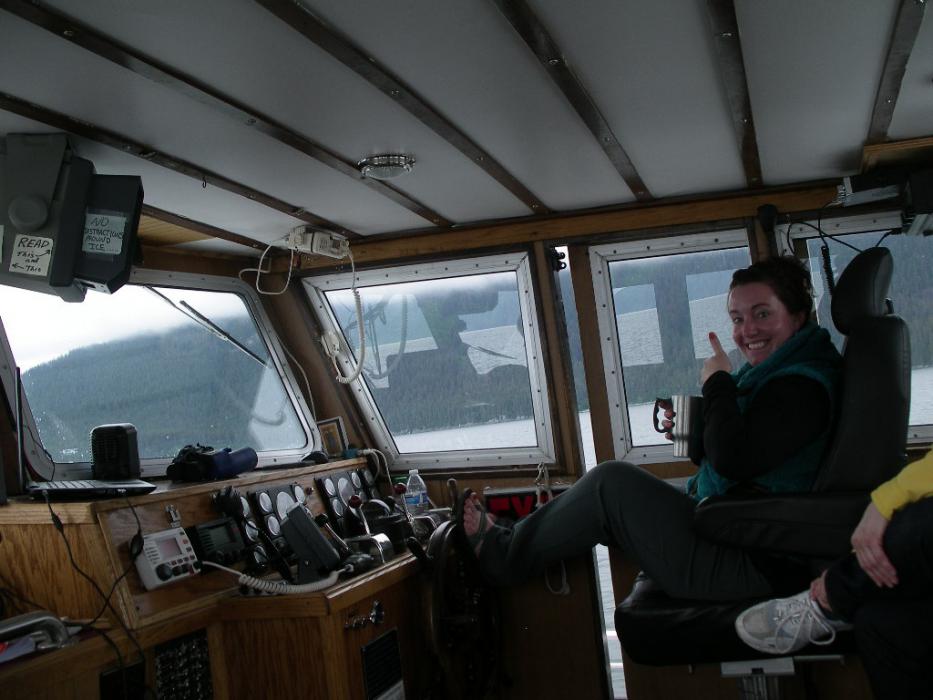 Alissa having fun steering with her feet. Photo by Elaine Quilici