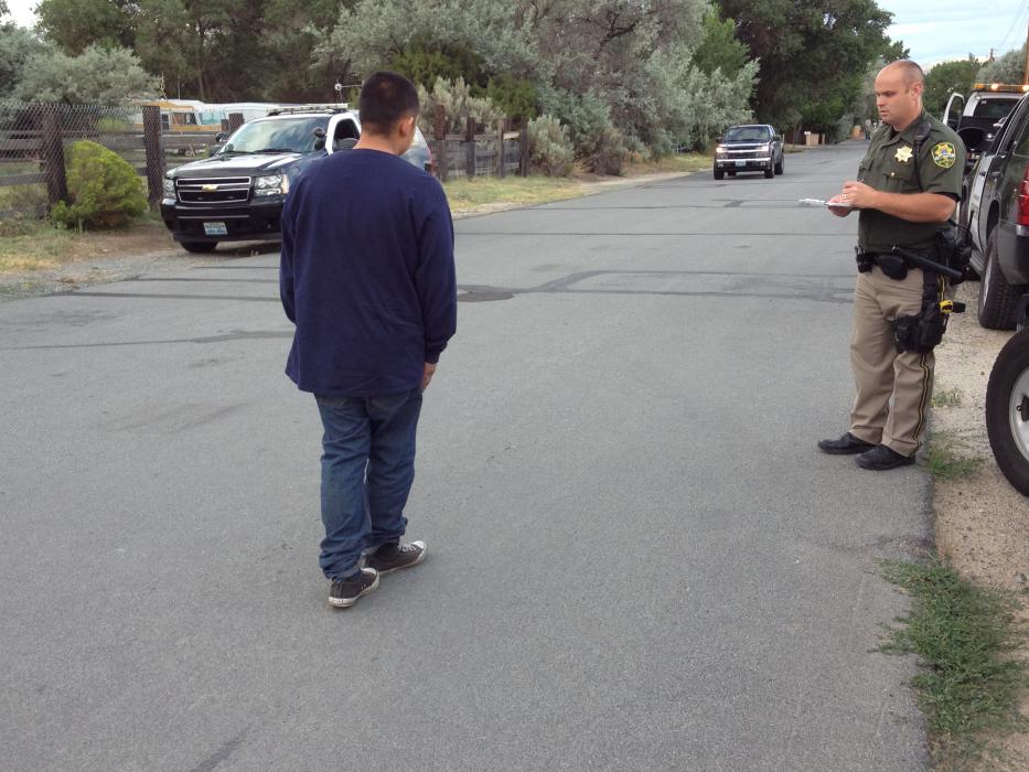 Carson City Sheriff's Office Deputy Apple conducts field sobriety tests on a suspected impaired driver. Photos courtesy of CCSO