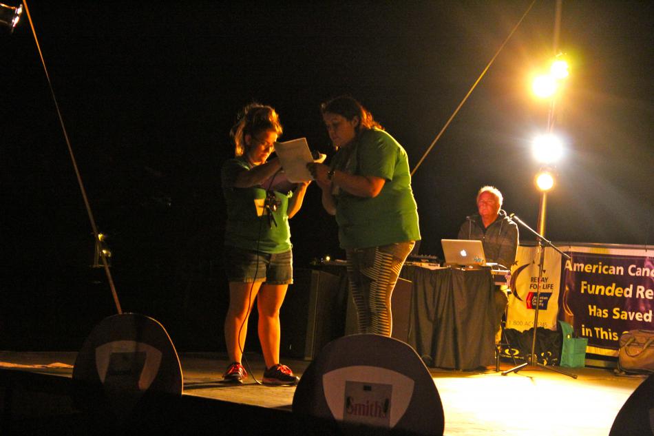Stephanie Abeyta and Melissa Madera read off the names of survivors and those who have past