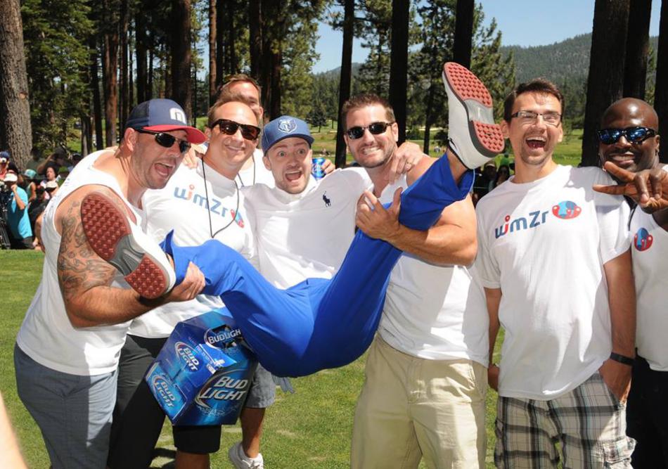 Antics at hole No. 7 Thursday. Photo courtesy of American Century Championship