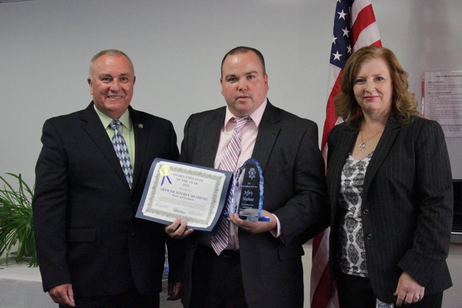 Sworn Employee of the Year goes to Jeffrey Musheno, DPS Officer II, Parole and Probation, Las Vegas.