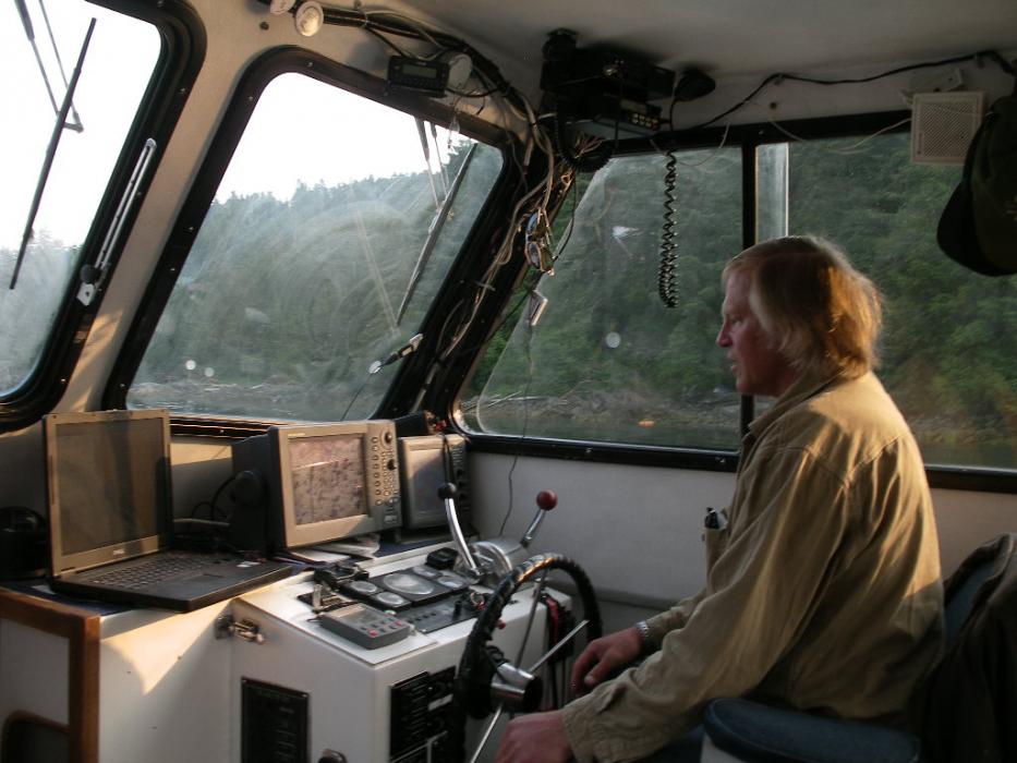 Captain Terry Wirta taking us to the fishing area. Photo by Elaine Quilici