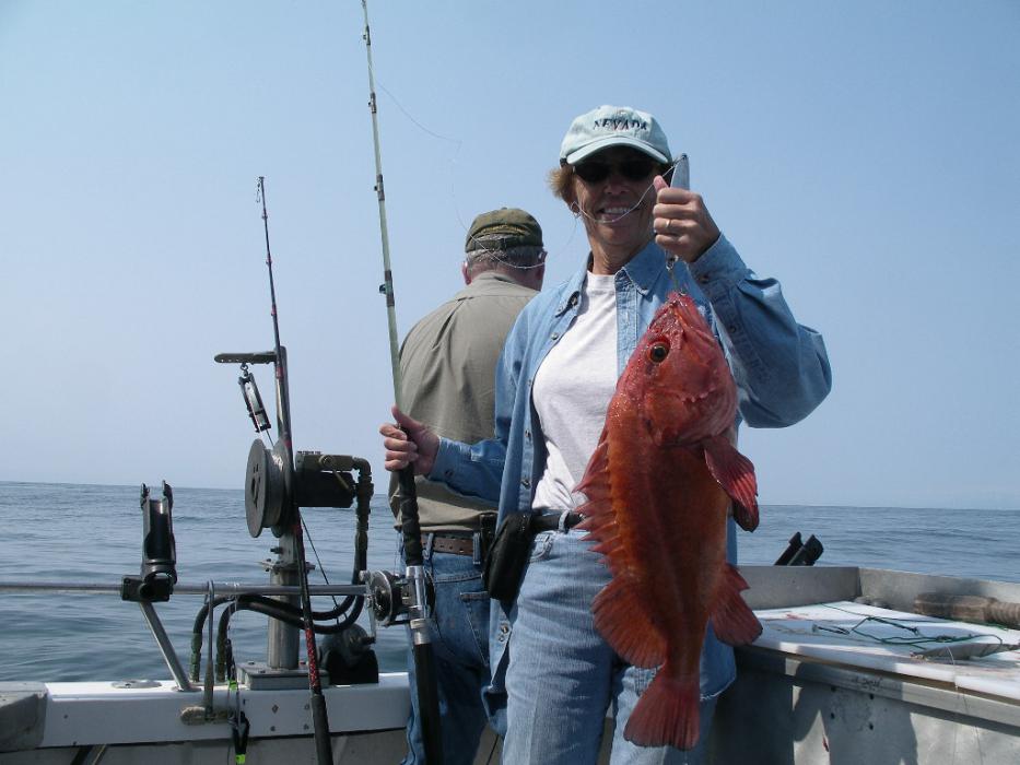 Elaine with her Yelloweye. Photo by Don Quilici