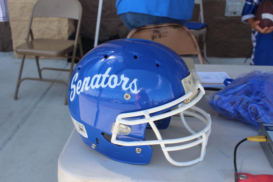 The Senators football helmet