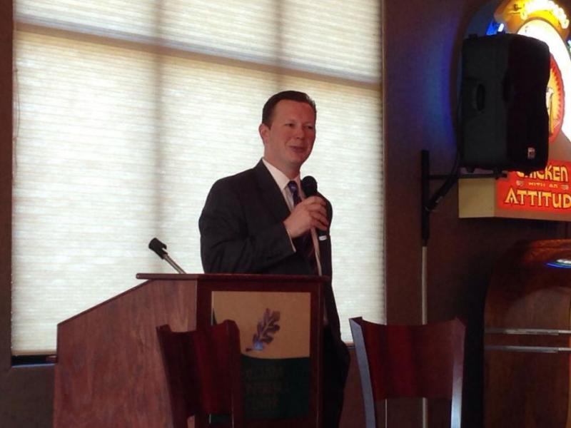 State Senator Ben Kieckhefer meets with the Carson City Chamber for coffee. Photo by Kirk Caraway