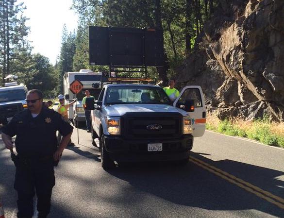 Highway 50 reopens to one lane of traffic Friday at 5:30 p.m. Photo courtesy of Caltrans.