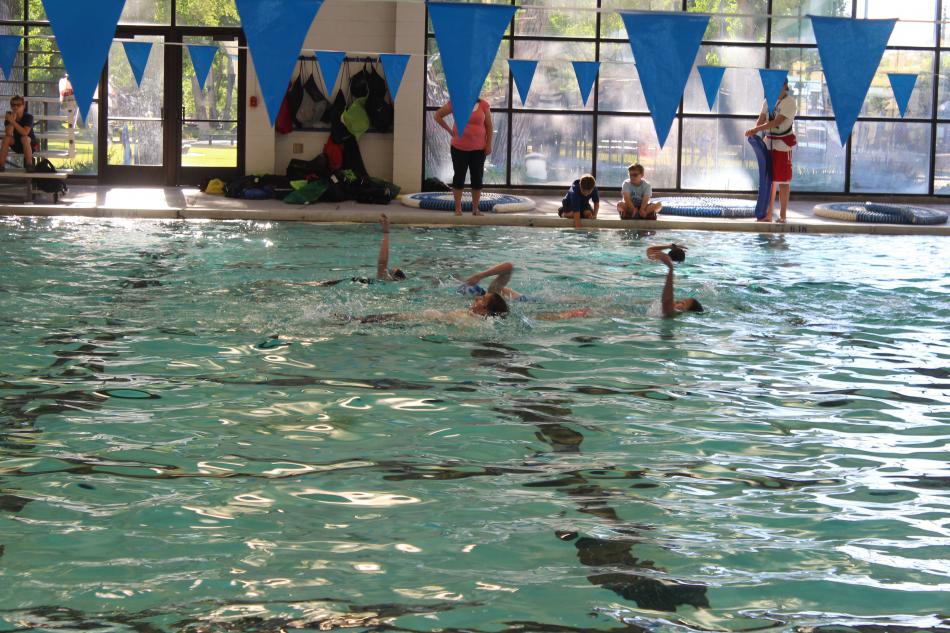 The 13 to 18 year olds must complete a 300 meter swim