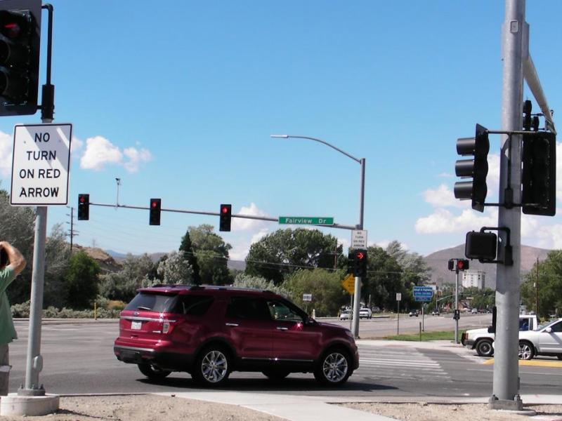 NDOT recently installed a no right on red arrow at Fairview and South Carson Street in Carson City.