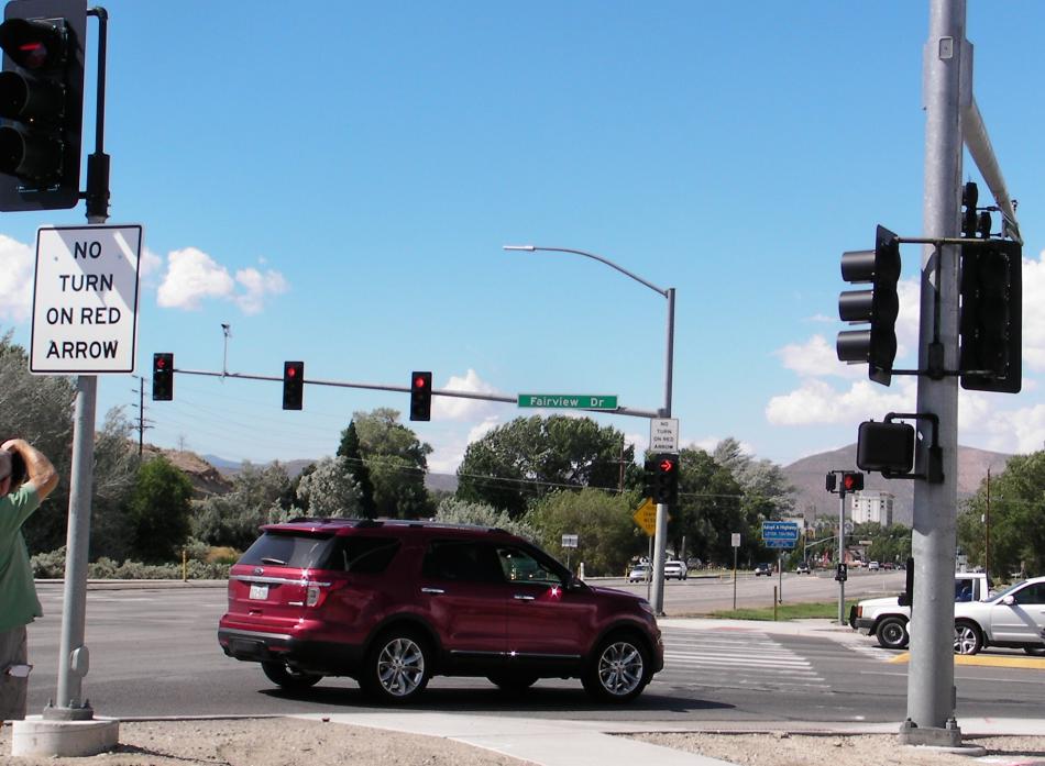 NDOT recently installed a no right on red arrow at Fairview and South Carson Street in Carson City.