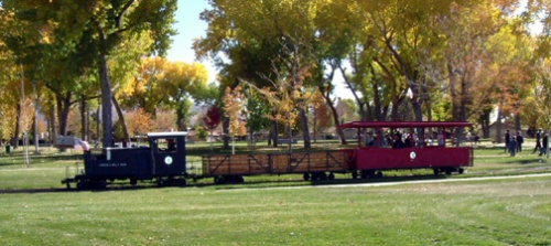 Through the trees in Mills Park