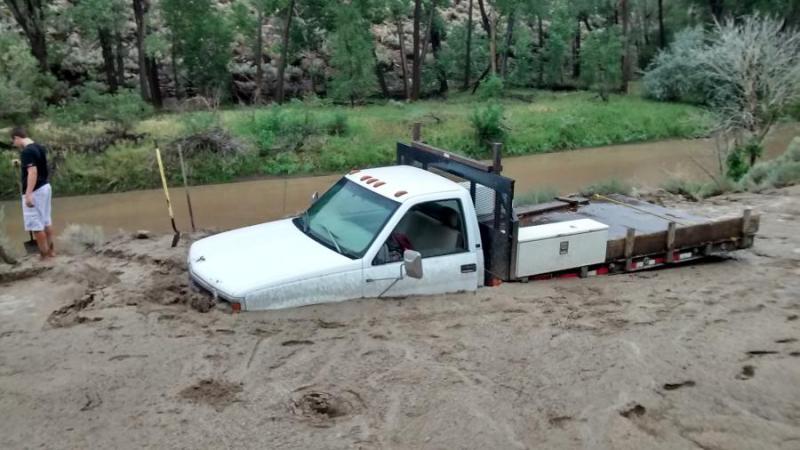 Truck stuck on Golden Eagle Lane, Carson City