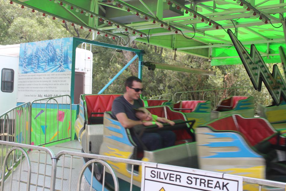 Families hang on as they go around and around on the Silver Streak