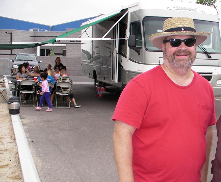 Art in the Park is coordinated by BAC Technician Jeff Fast who brings his RV called the “Micro BAC Bus” to each session.