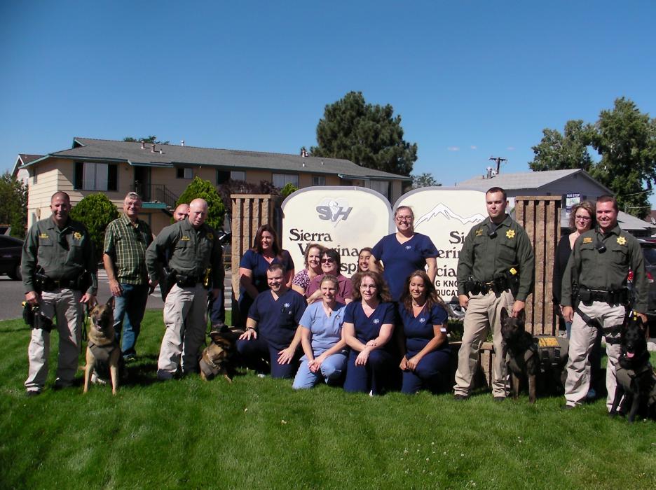 Sierra Veterinary Hospital on Saliman Road in Carson City raised nearly $5,000 for the canine vests through fundraising.