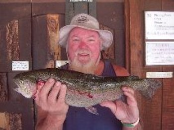 Bill Bright of Carson City with a 4 pound, 7 ounce Rainbow Trout caught at Little Virginia Lake on August 6.