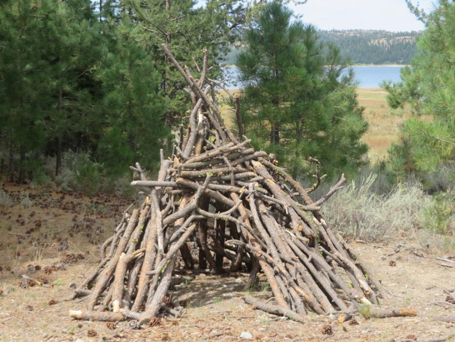 An interesting structure at Camp Five at Davis Lake. Photo by Elaine Quilici