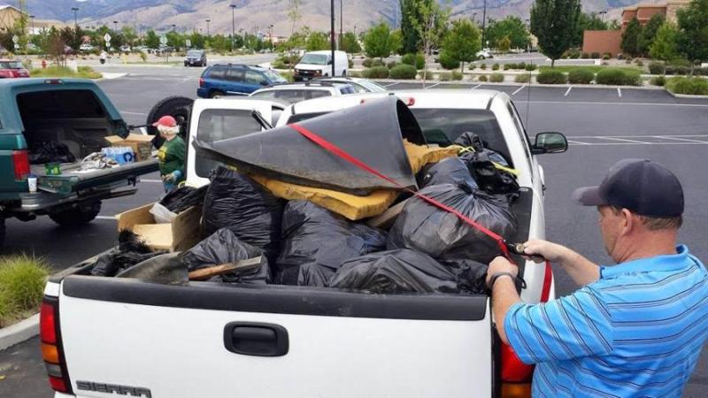 Hauling away the trash from the July Trash Mob.