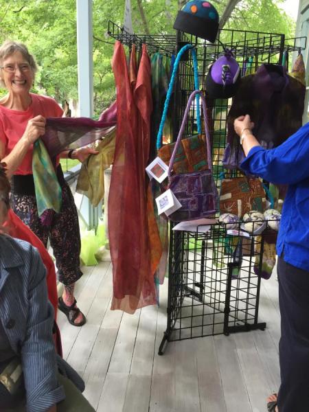 Claudia Knous, Carson City artist, hand-dyed scarves
