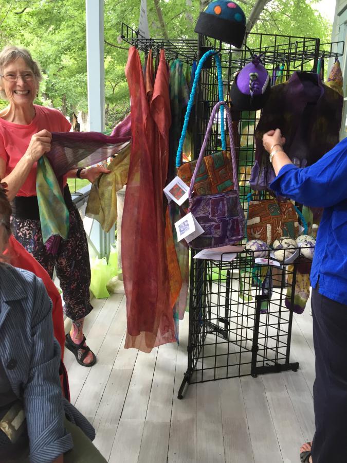 Claudia Knous, Carson City artist, hand-dyed scarves