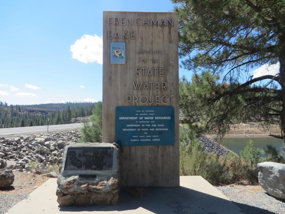 State water project sign at the reservoir.  Photo by Elaine Quilici