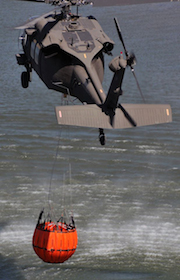 Nevada Army Guard Black Hawk practices water drops. Photo by Sgt. Emerson Marcus