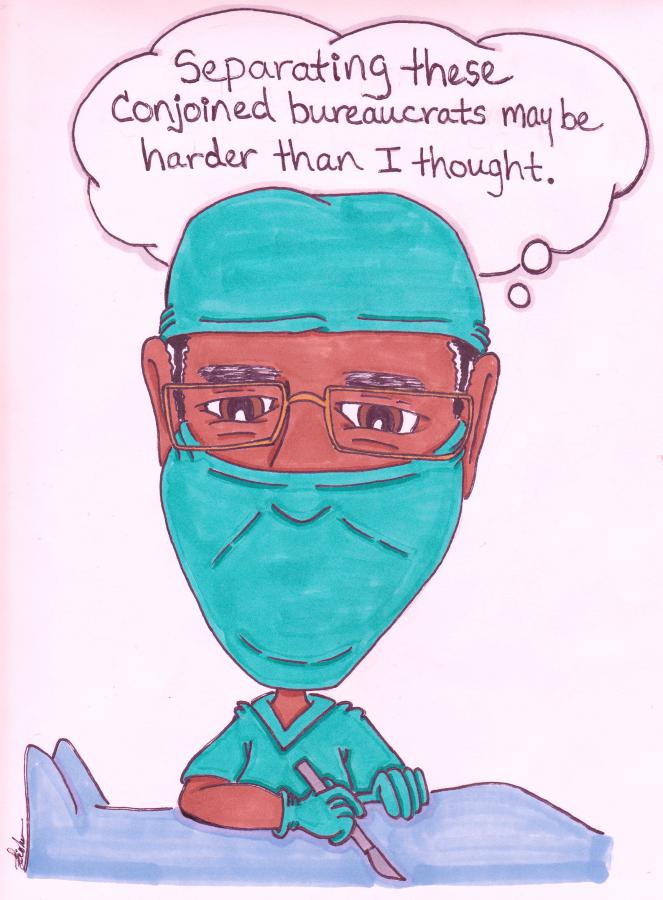 Carson operates on bureaucracy