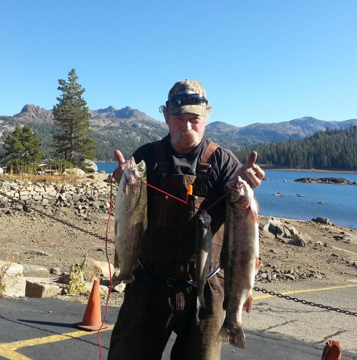 Two nice trout from Caples Lake. Photo courtesy of the Caples Lake Resort.