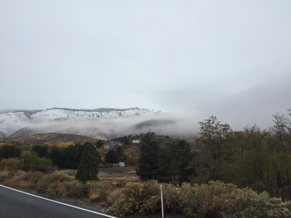 A nice dusting of snow  Monday blanketed the hills of Kings Canyon.