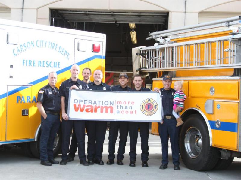 Carson City firefighters are raising funds to purchase new coats for local children in the Carson City School District.