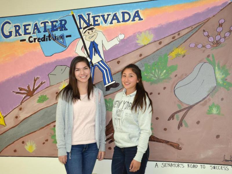 CHS Student Tellers Lesly and Elizabeth appear in Greater Nevada Credit Union educational videos.